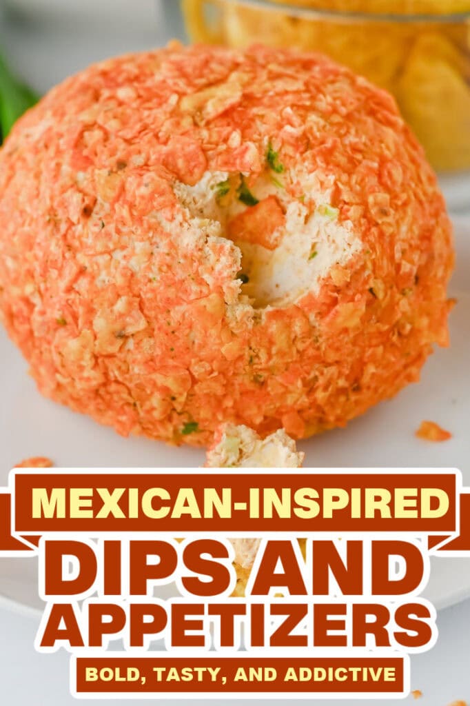 mexican dips and appetizers - Taco Cheeseball with Doritos Crunch