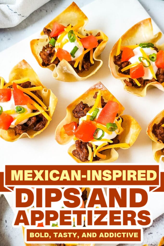 mexican dips and appetizers - Taco Wonton Cups