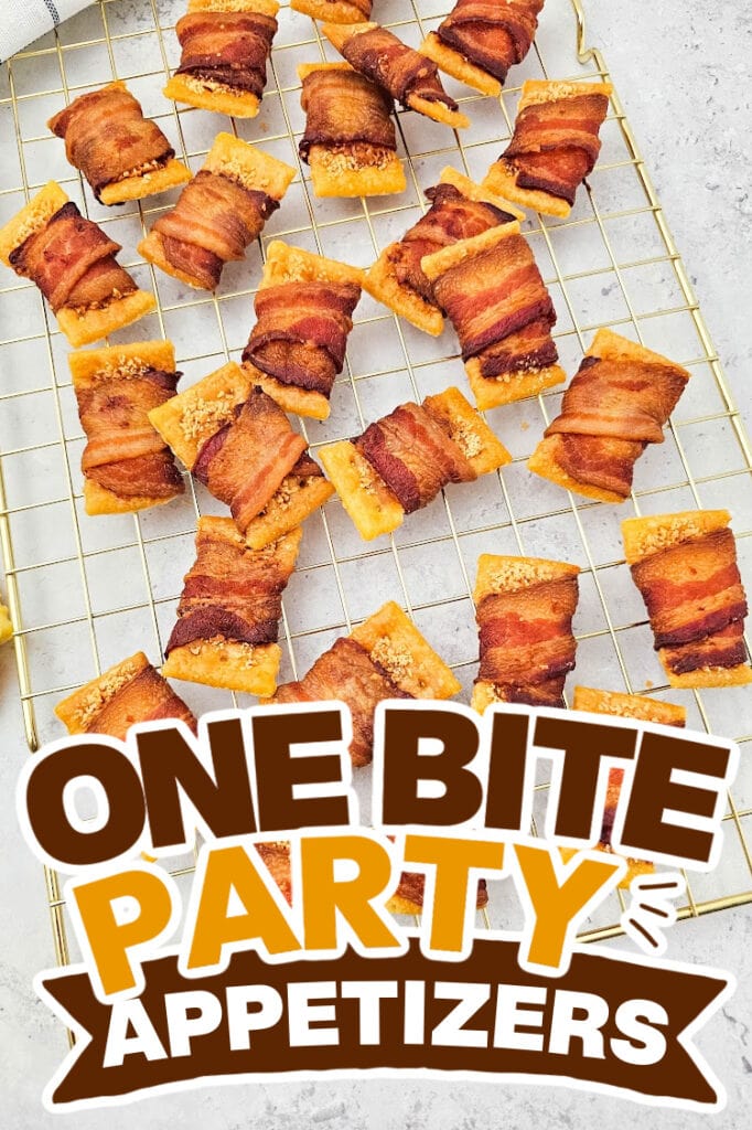 one bite party appetizers -Bacon Wrapped Crackers