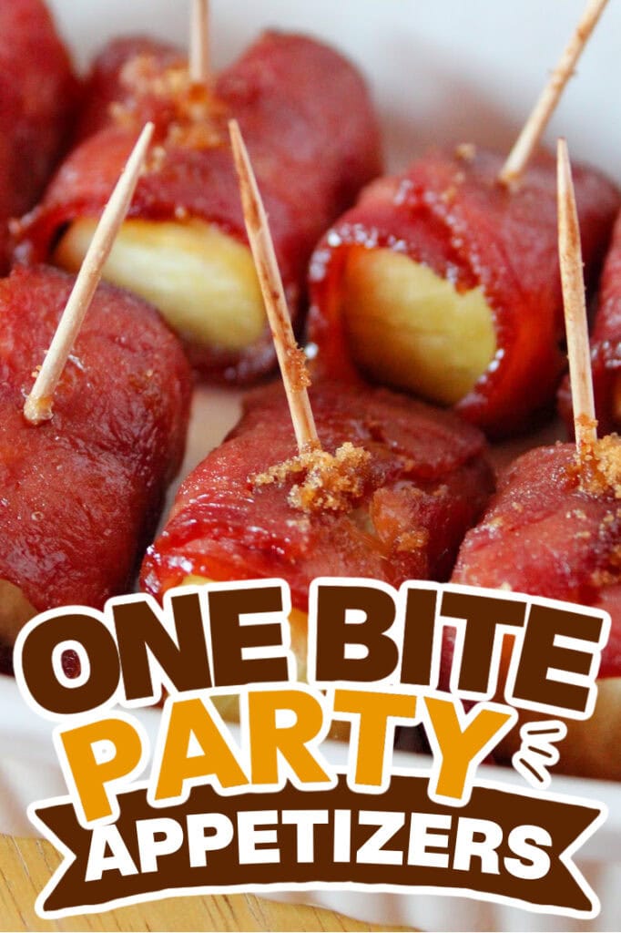 one bite party appetizers - Bacon-Wrapped Pineapple Bites