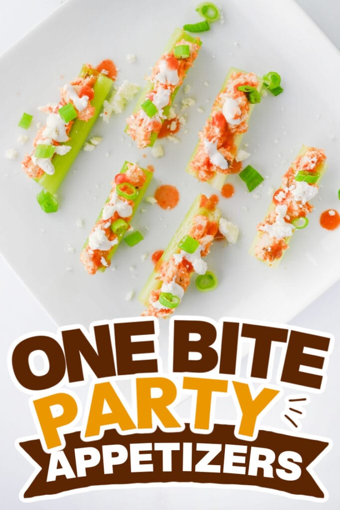 one bite party appetizers -Buffalo Chicken Stuffed Celery