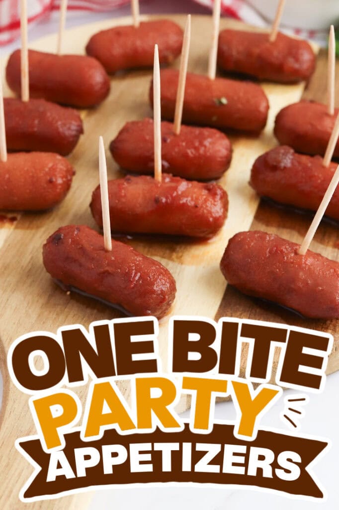 one bite party appetizers - Cranberry Cocktail Sausages