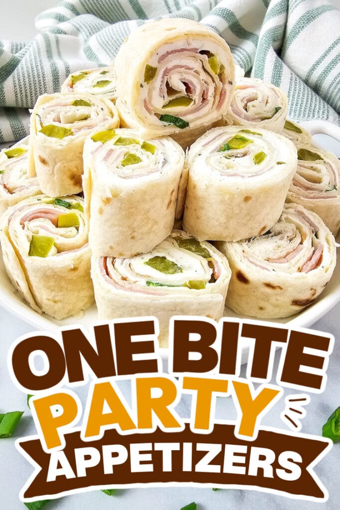 one bite party appetizers -Tangy & Creamy Pickle Dip Pinwheels