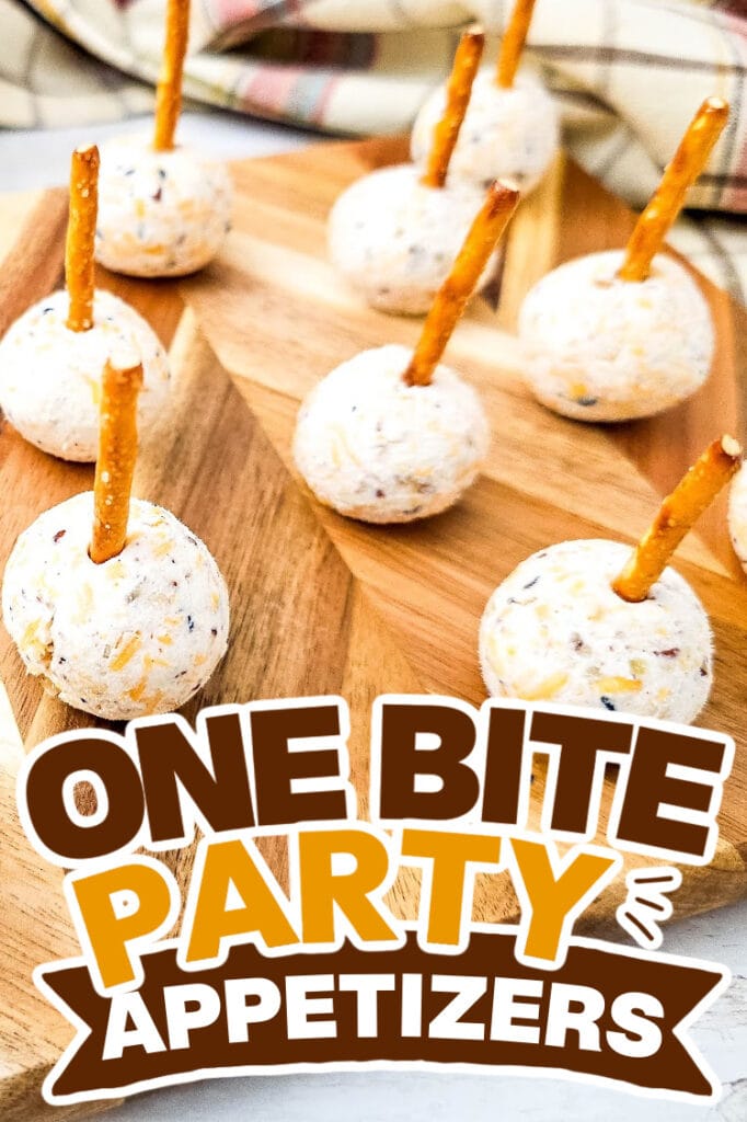 one bite party appetizers - cheeseball bites