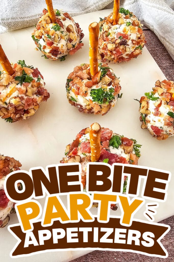 one bite party appetizers - cracked out cheeseball bites