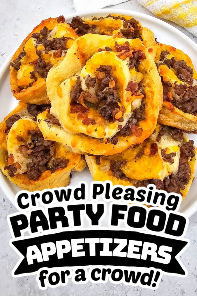 party food appetizers -Bacon Cheeseburger Pinwheels