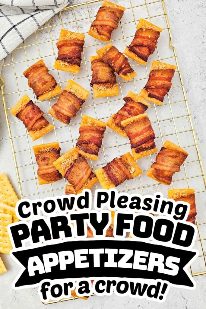 party food appetizers -Bacon Wrapped Crackers