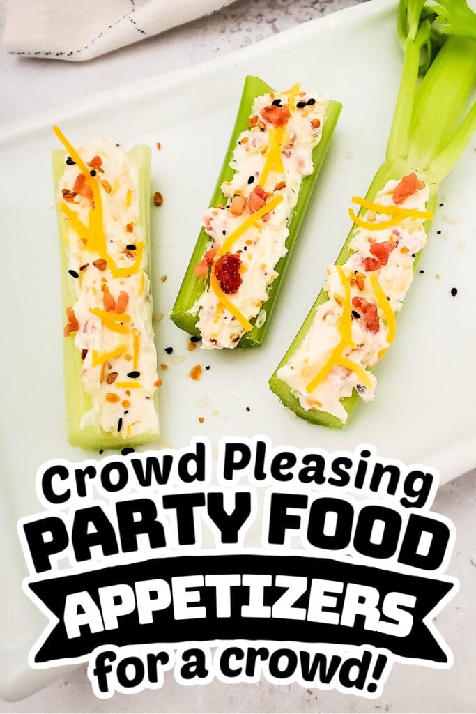 party food appetizers -Bacon and Cheese Stuffed Celery