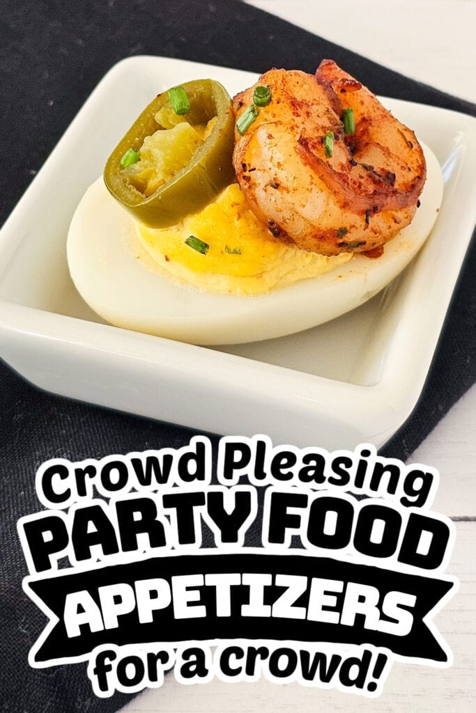 party food appetizers -Cajun Deviled Eggs with Shrimp