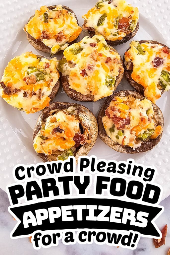 party food appetizers - Jalapeño Popper Stuffed Mushrooms