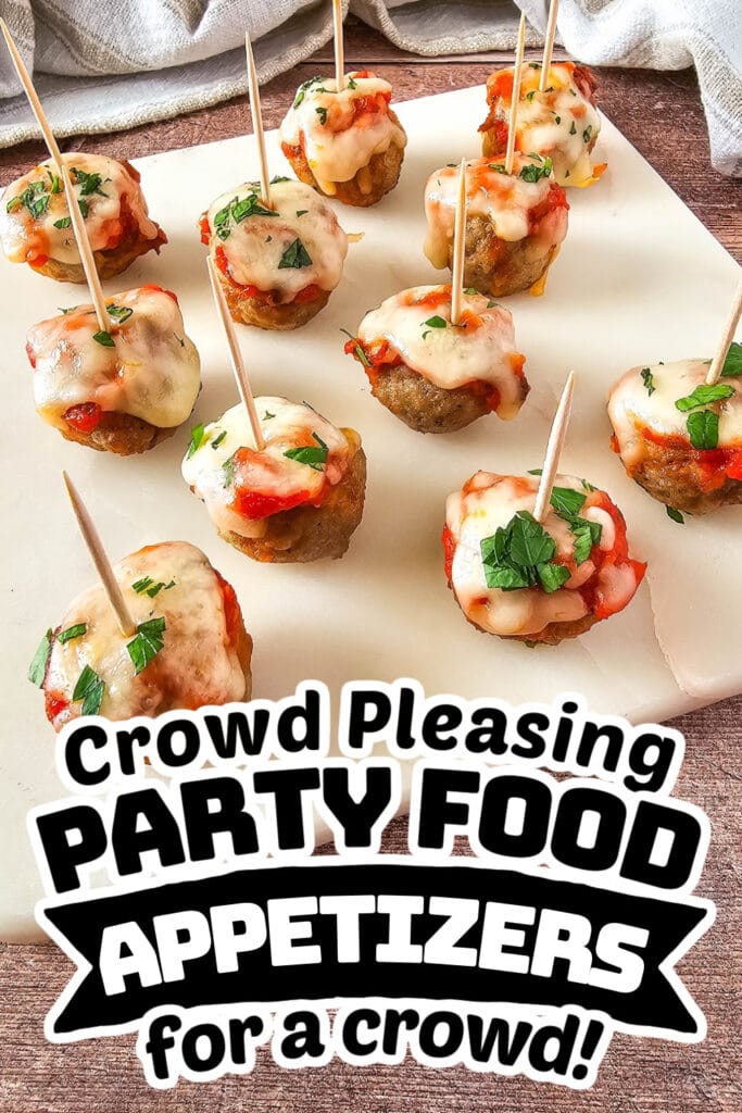 party food appetizers -Mini Meatball Marinara Bites