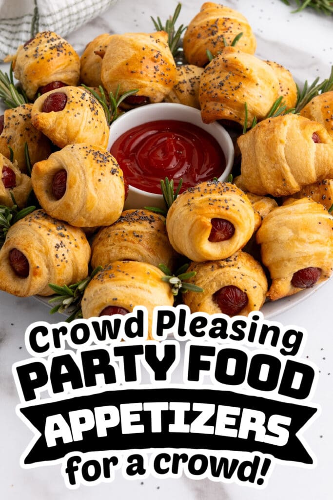 party food appetizers -Mini Piggies in a Blanket