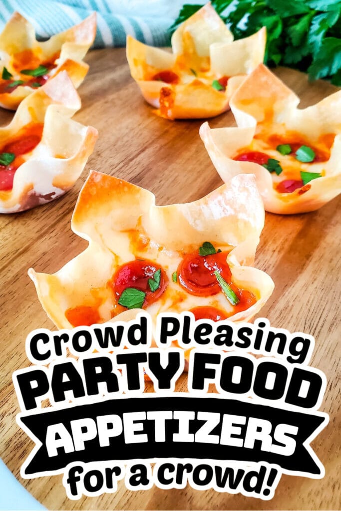 party food appetizers - Pizza Wonton Cups