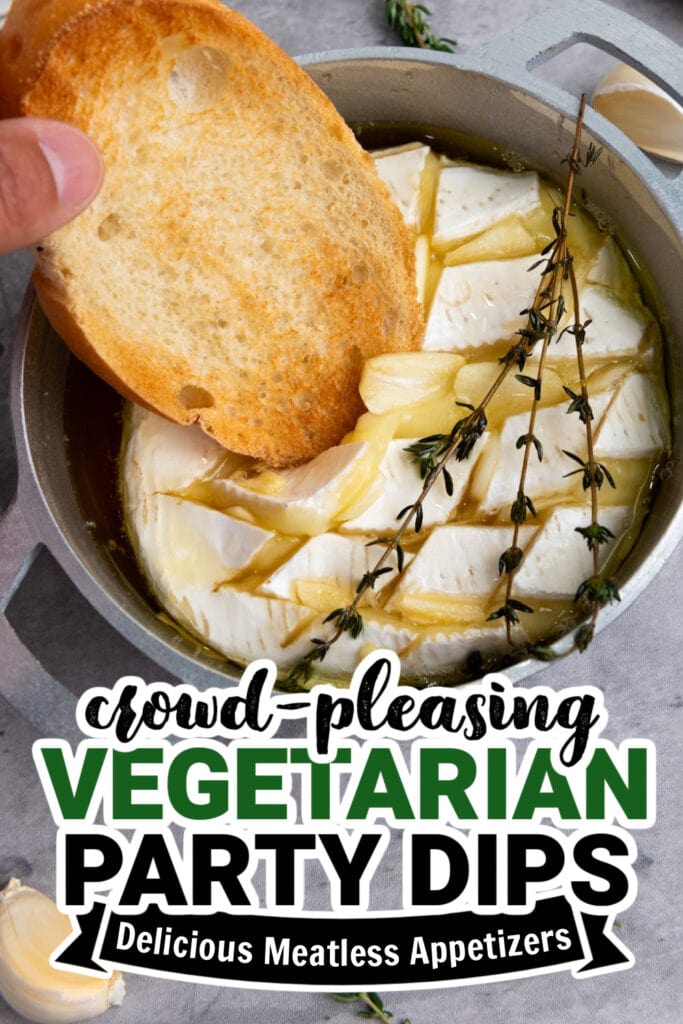 vegetarian party dips - Baked Brie with Garlic and Honey copy