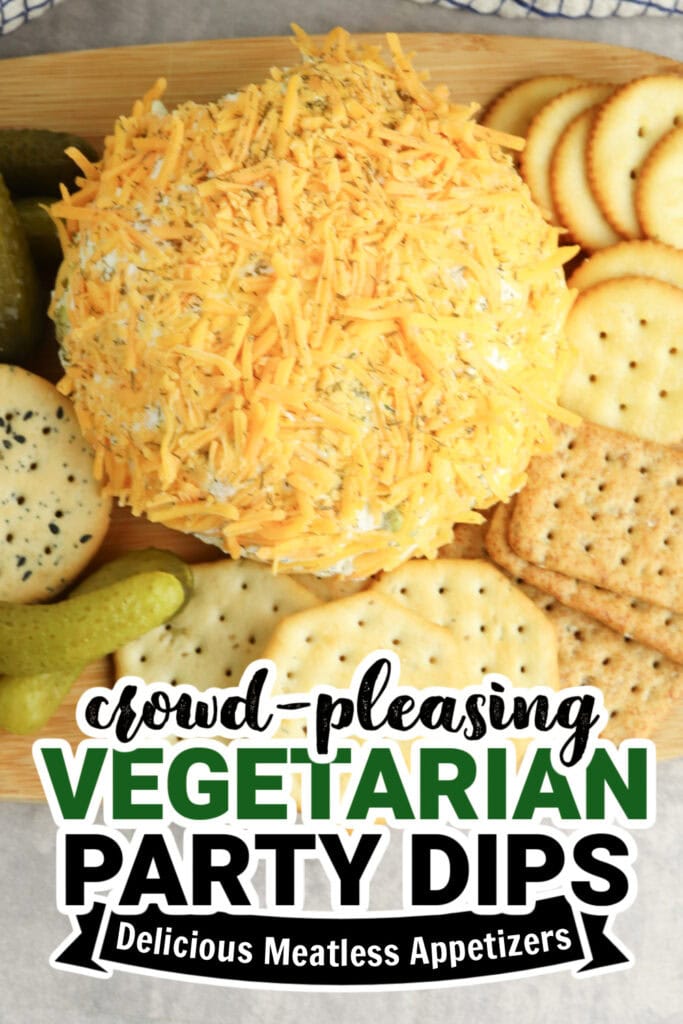 vegetarian party dips - Cheddar Pickle Cheese Ball copy