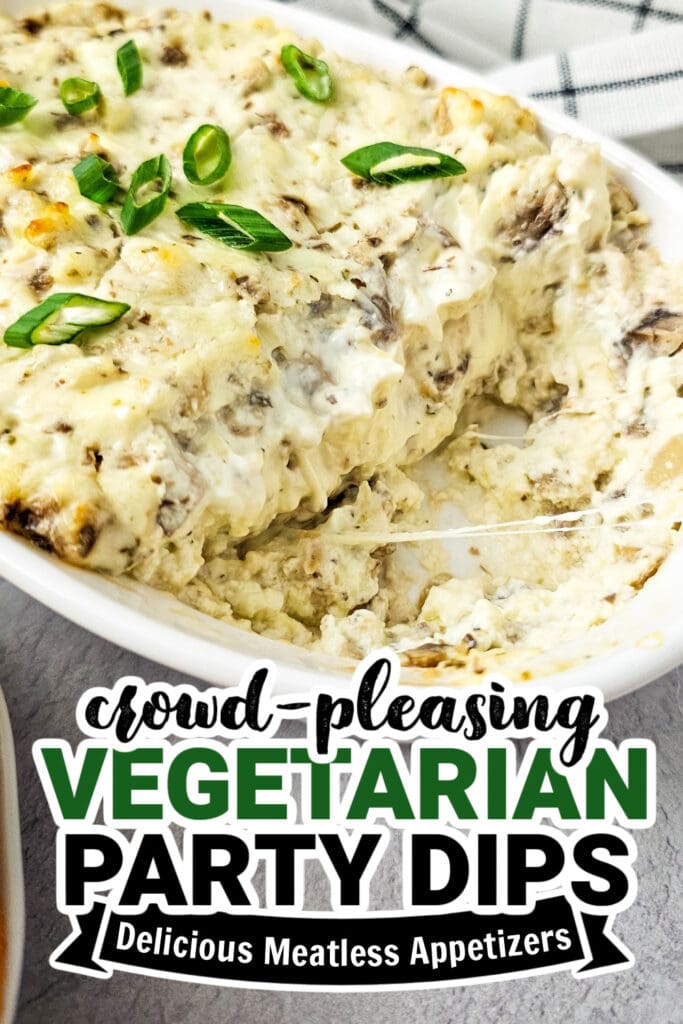 vegetarian party dips - Creamy Baked Mushroom Dip copy