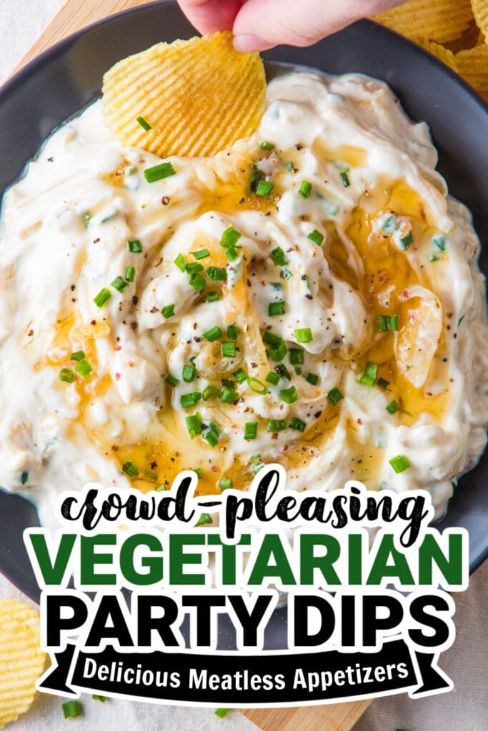 vegetarian party dips - French Onion Dip with Honey copy