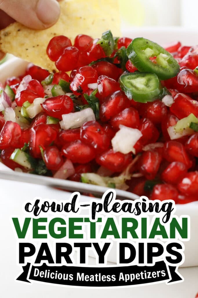 vegetarian party dips - Fresh Pomegranate Salsa copy