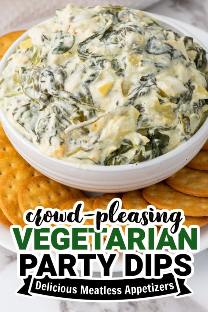 vegetarian party dips - Slow Cooker Spinach Artichoke Dip copy