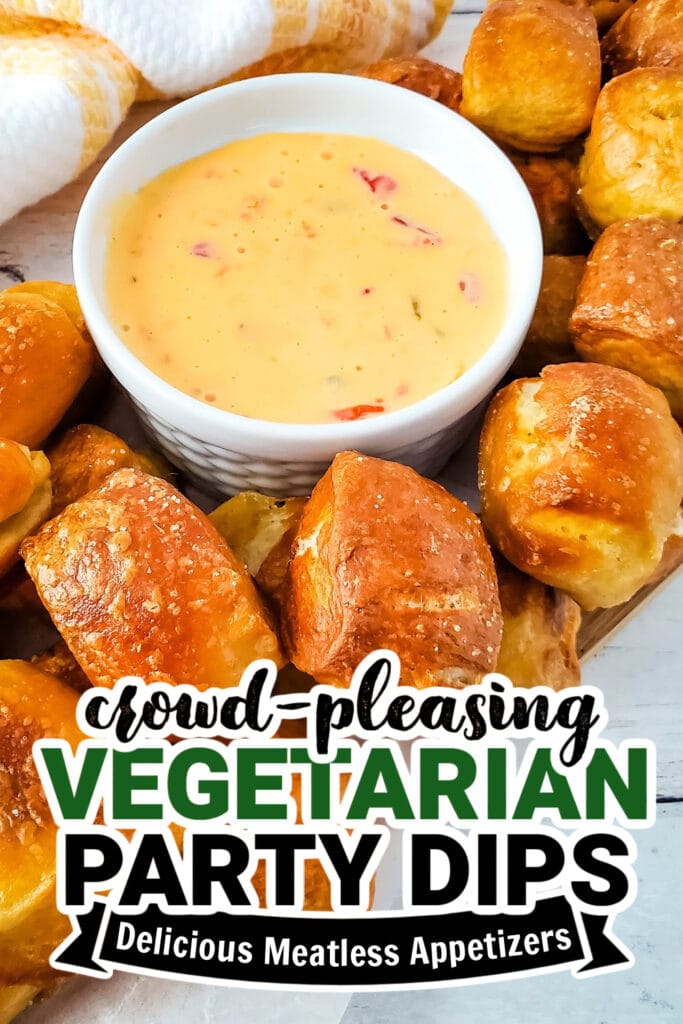 vegetarian party dips - Soft Pretzel Bites with Cheesy Dip copy