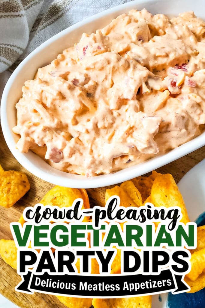 vegetarian party dips - Viral Tiktok Rotel Boat Dip copy