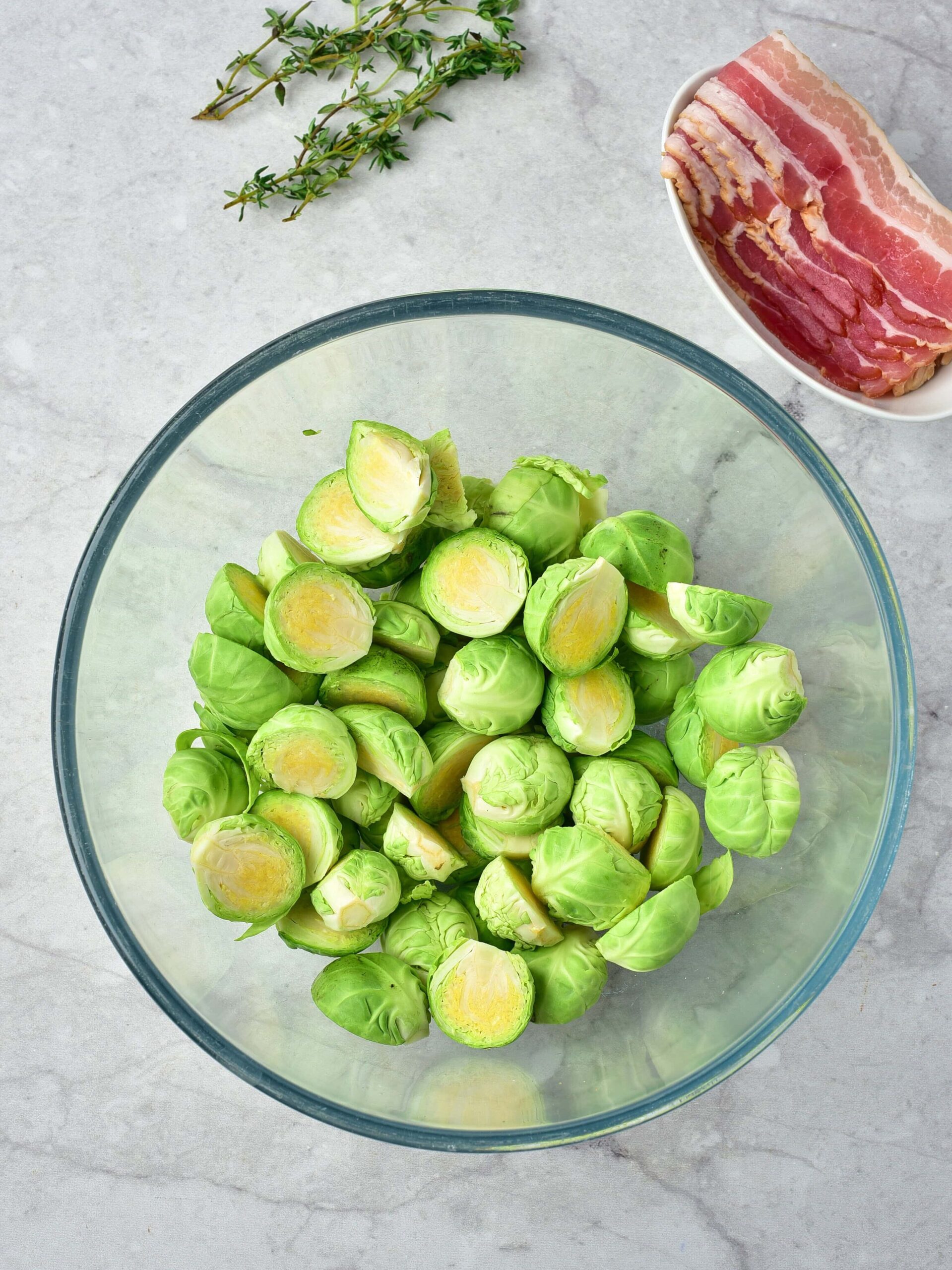 Balsamic Bacon Brussels Sprouts Process Photo