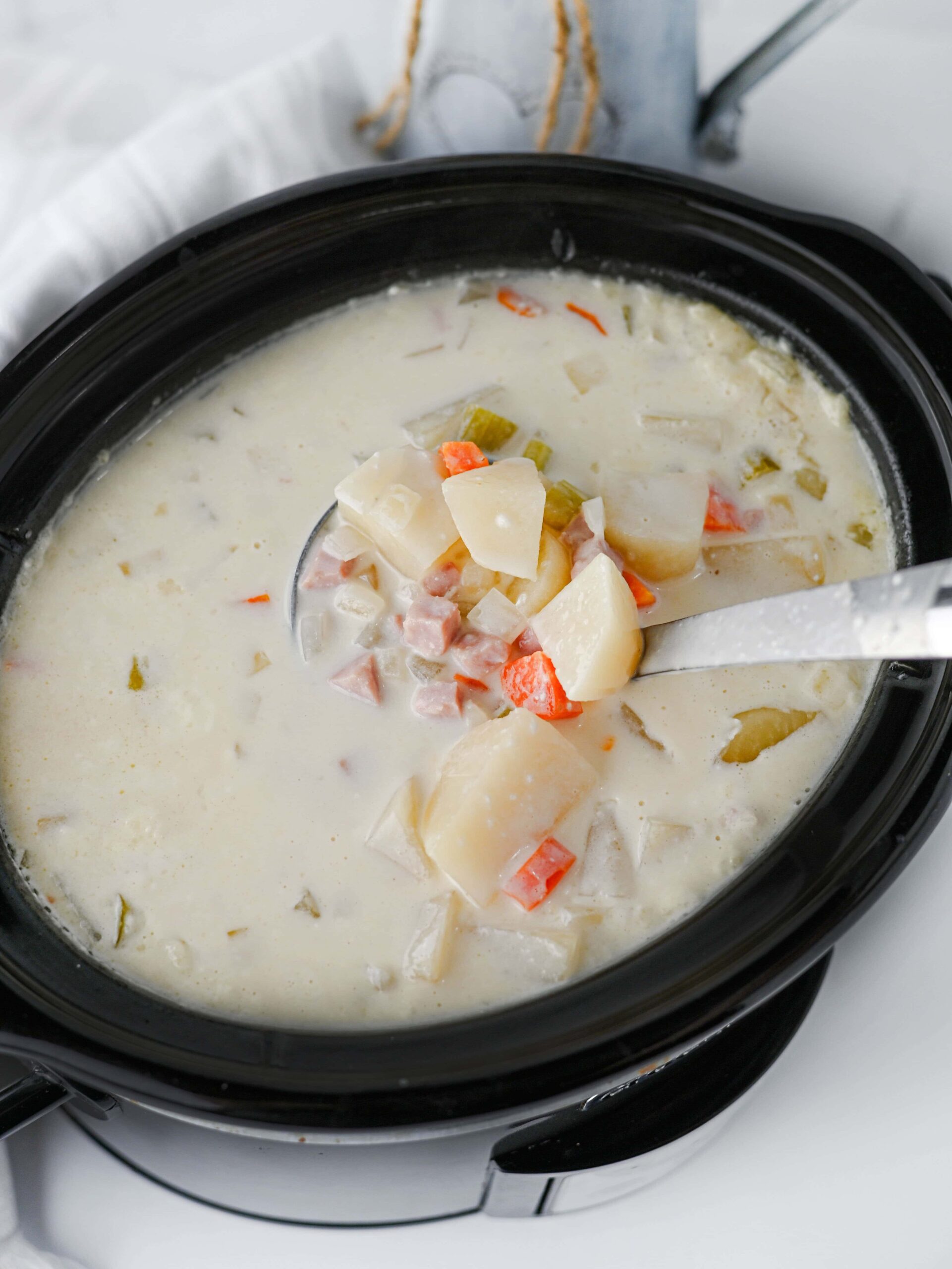 Crockpot Ham and Potato Soup Process Photo