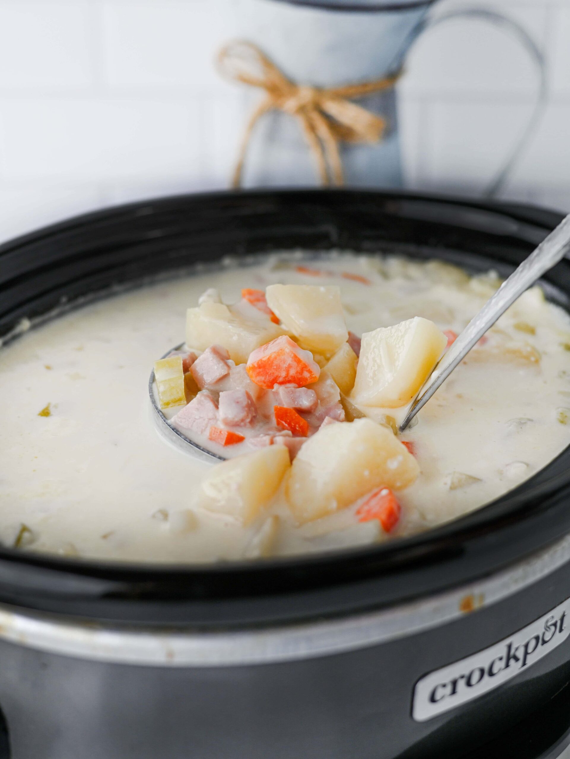 Crockpot Ham and Potato Soup Process Photo