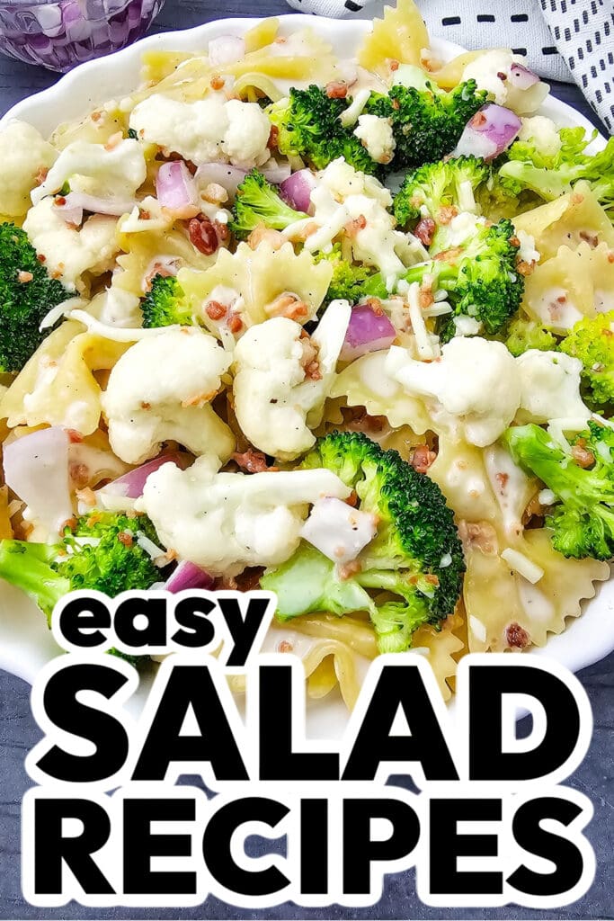 1salad recipes -Broccoli Cauliflower Pasta Salad
