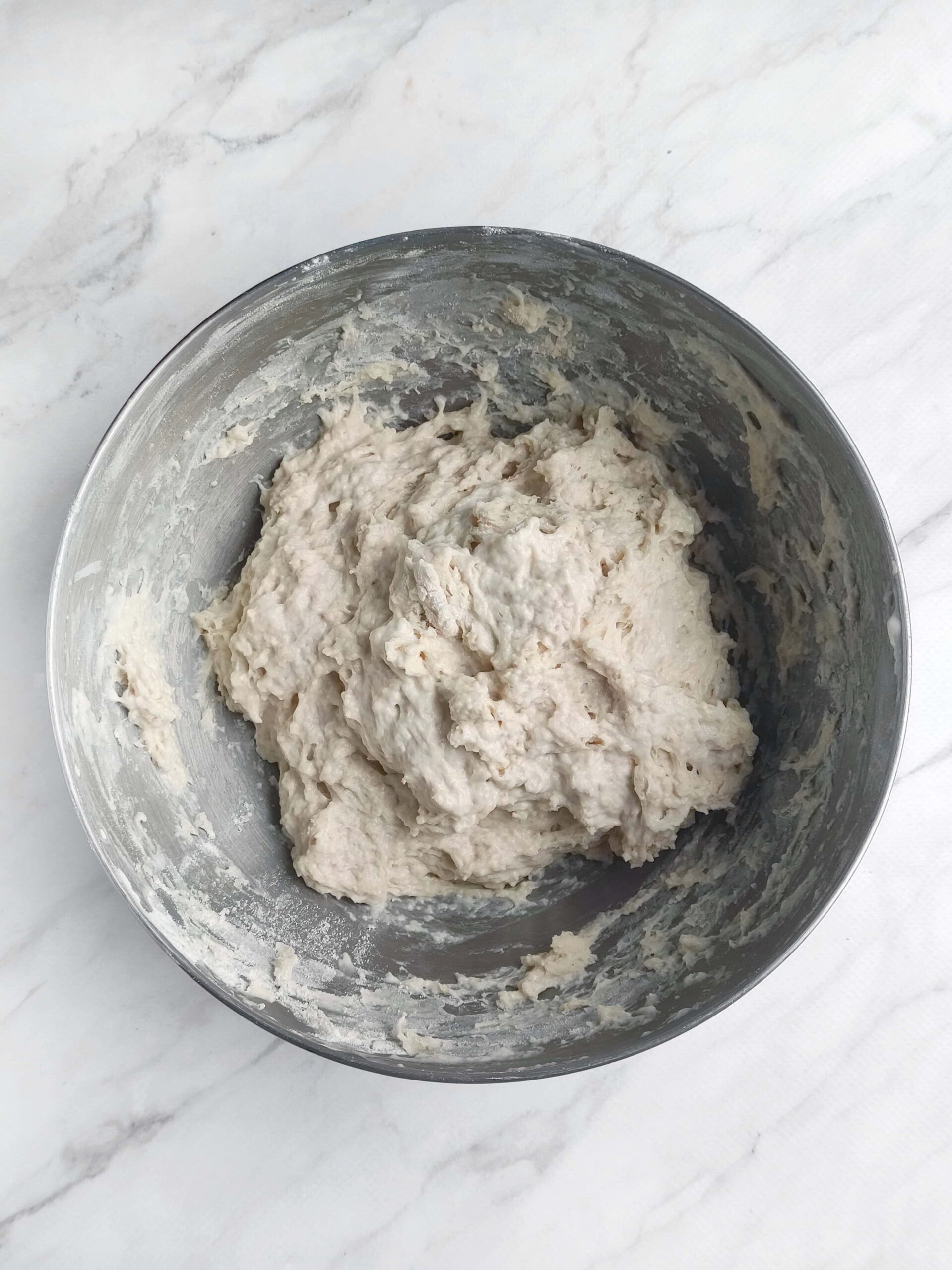 No-Knead Cheese Bread Process Photo