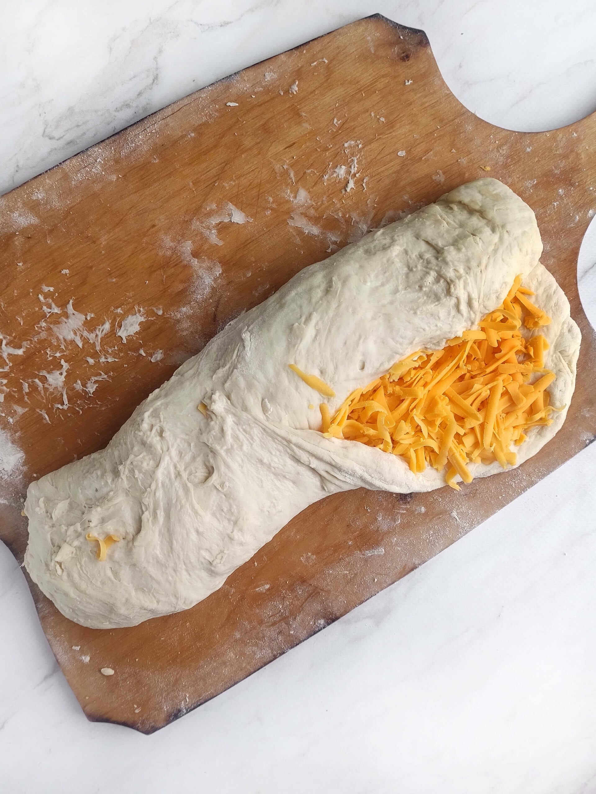 No-Knead Cheese Bread Process Photo