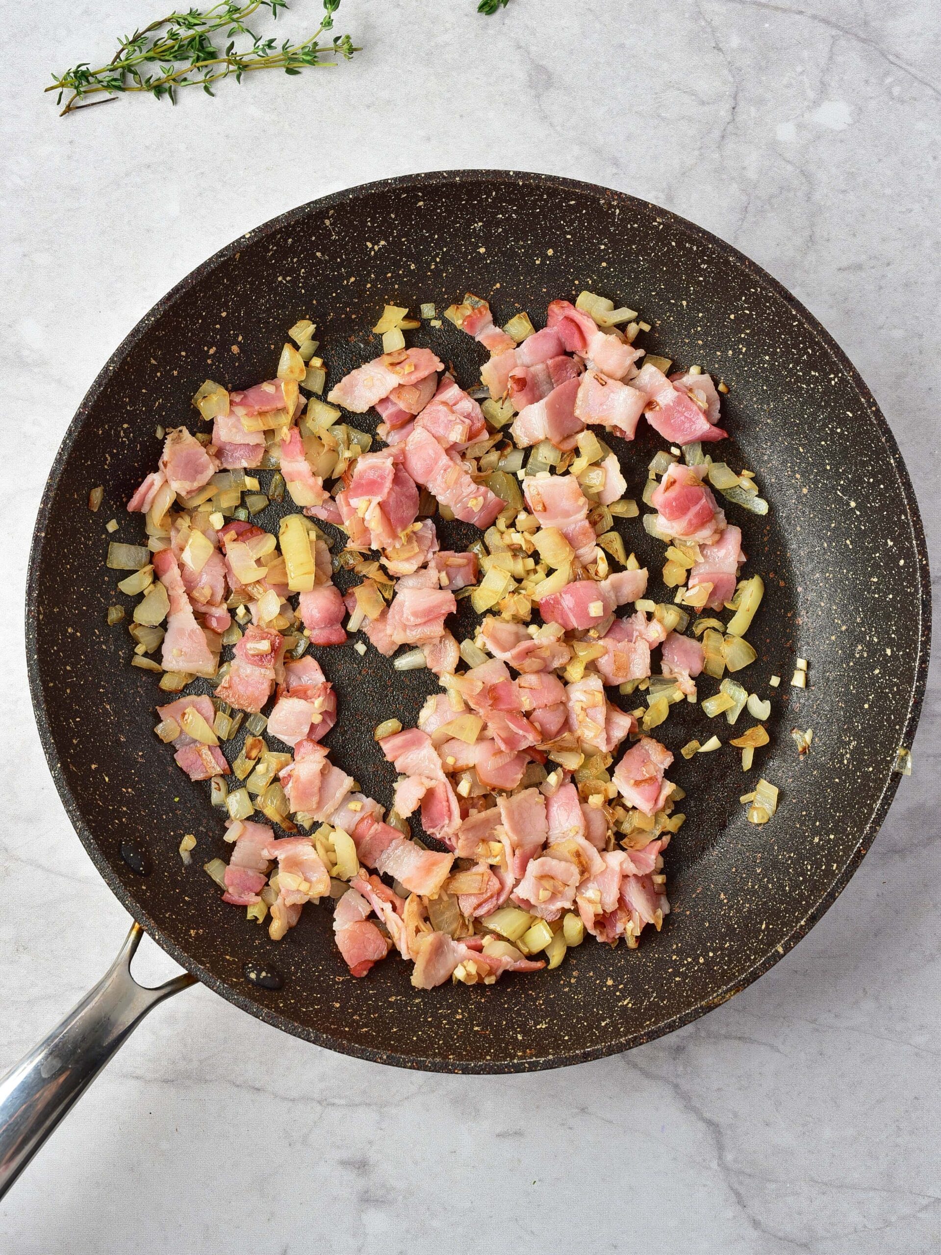 Balsamic Bacon Brussels Sprouts Process Photo
