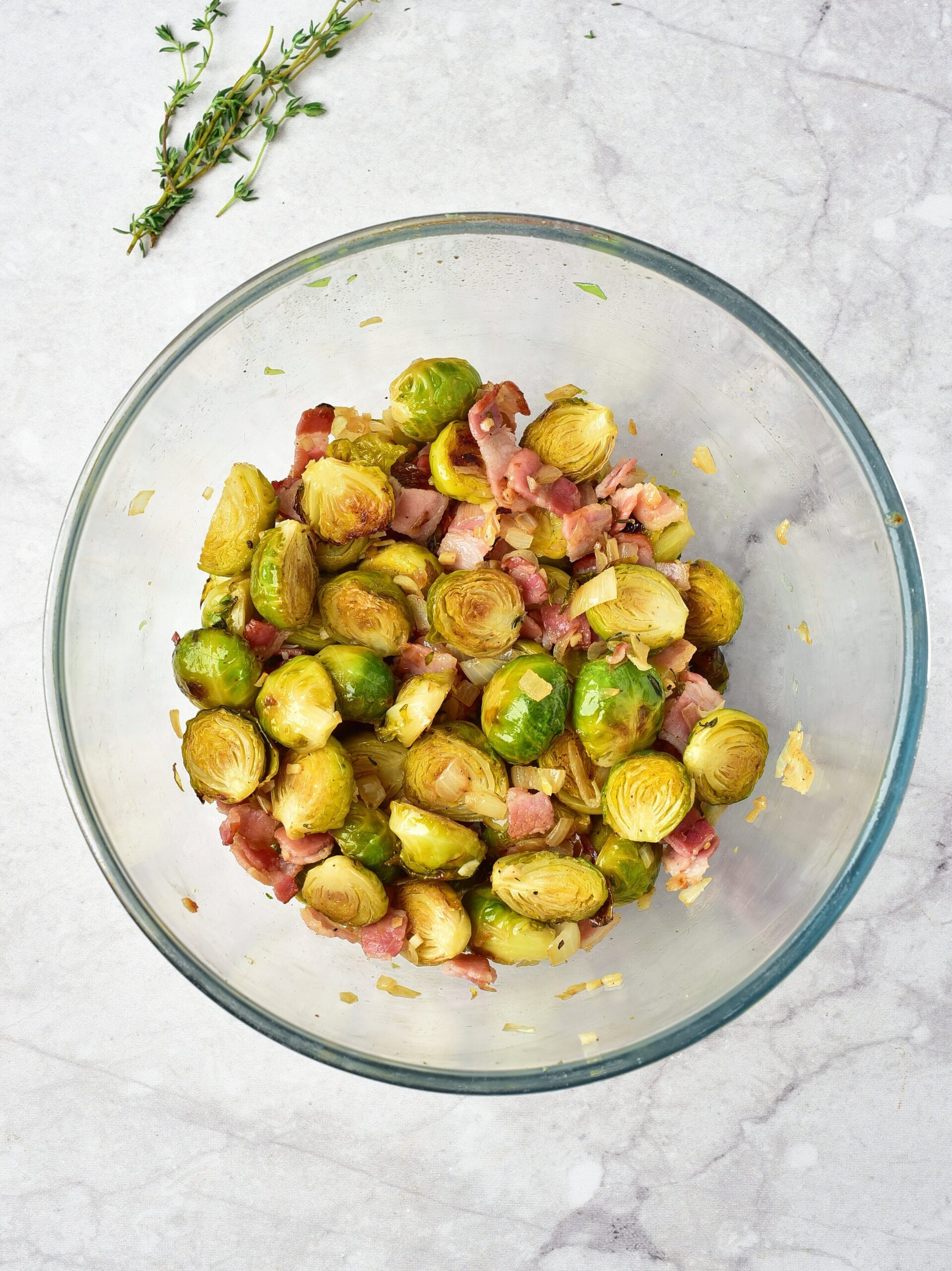 Balsamic Bacon Brussels Sprouts Process Photo