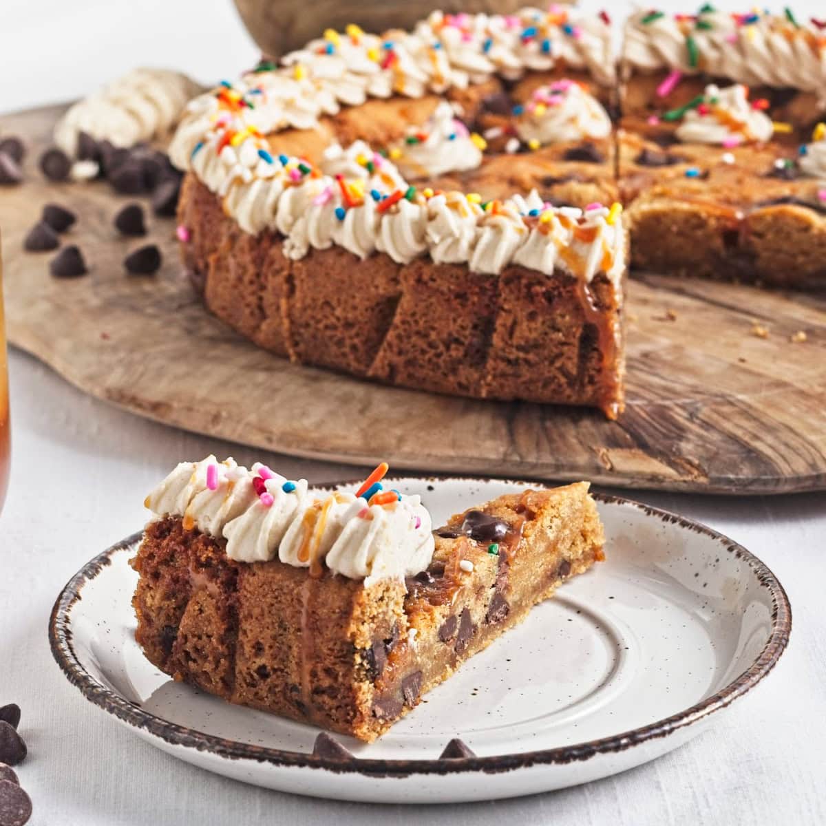 Caramel Chocolate Chip Cookie Cake featured image copy