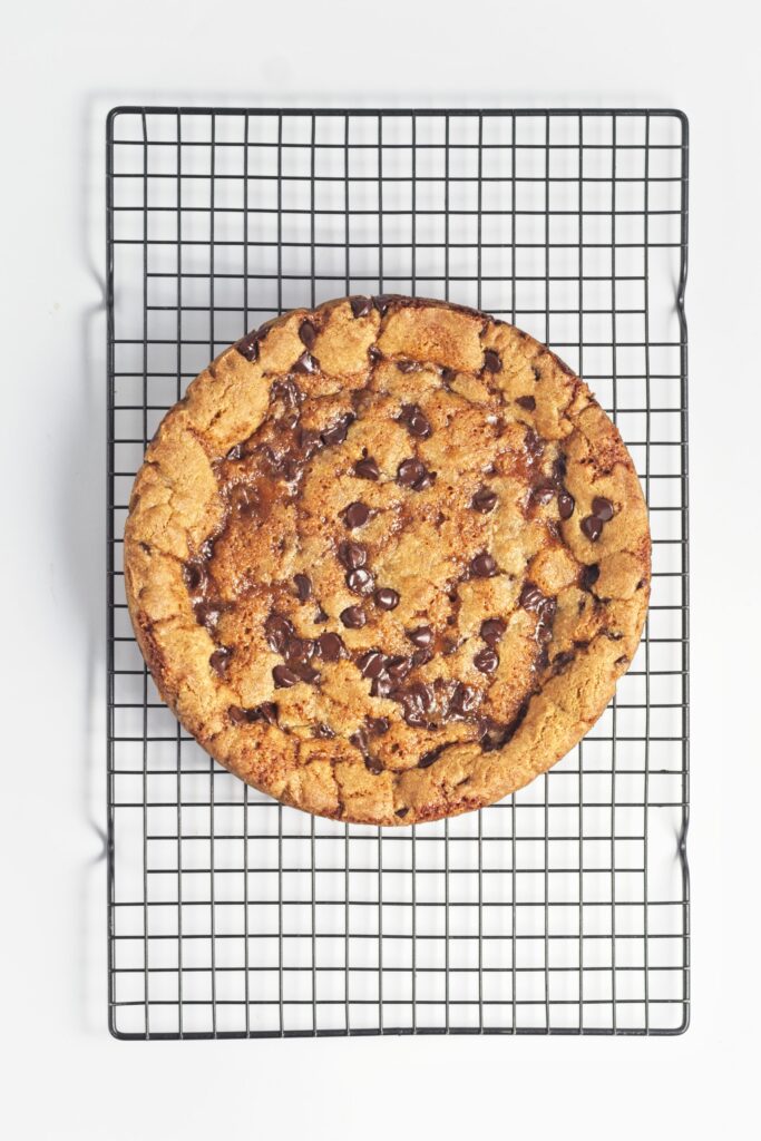 Caramel Chocolate Chip Cookie Cake Process Photo