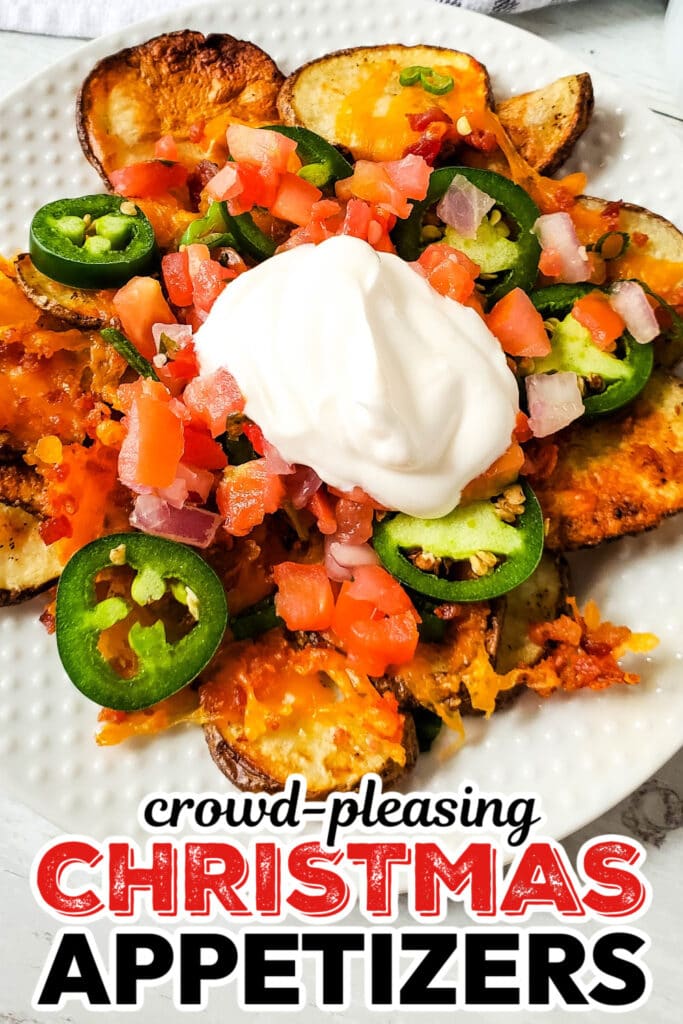 Christmas Appetizers- Cheesy Baked Irish Nachos