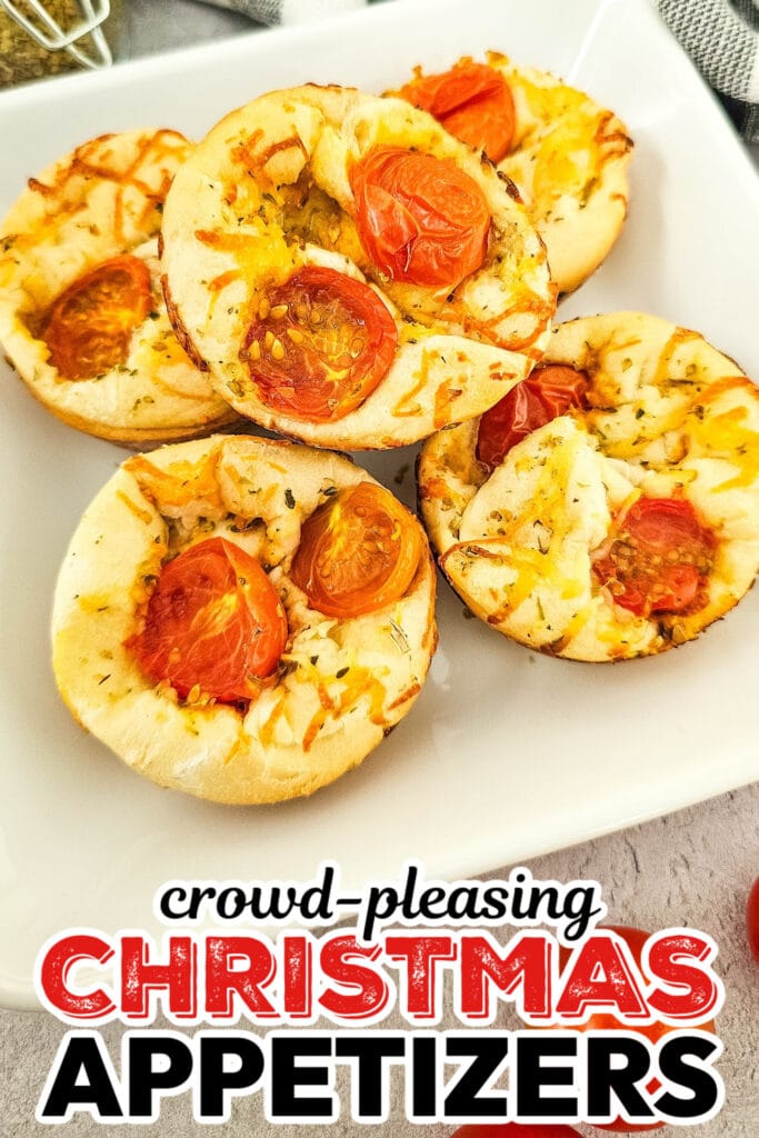 Christmas Appetizers- Cheesy Tomato Focaccia Rolls