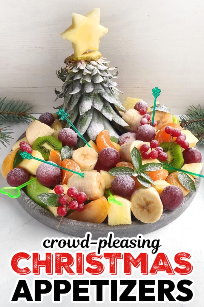 Christmas Appetizers-Christmas Pineapple Tree Fruit Tray