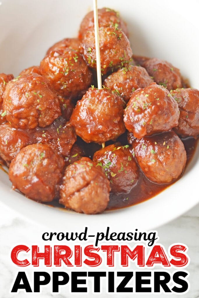 Christmas Appetizers- Crockpot Cranberry Meatballs