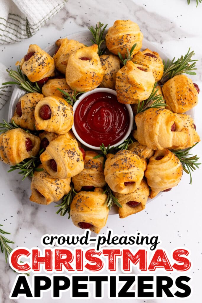 Christmas Appetizers-Flaky Mini Piggies in a Blanket