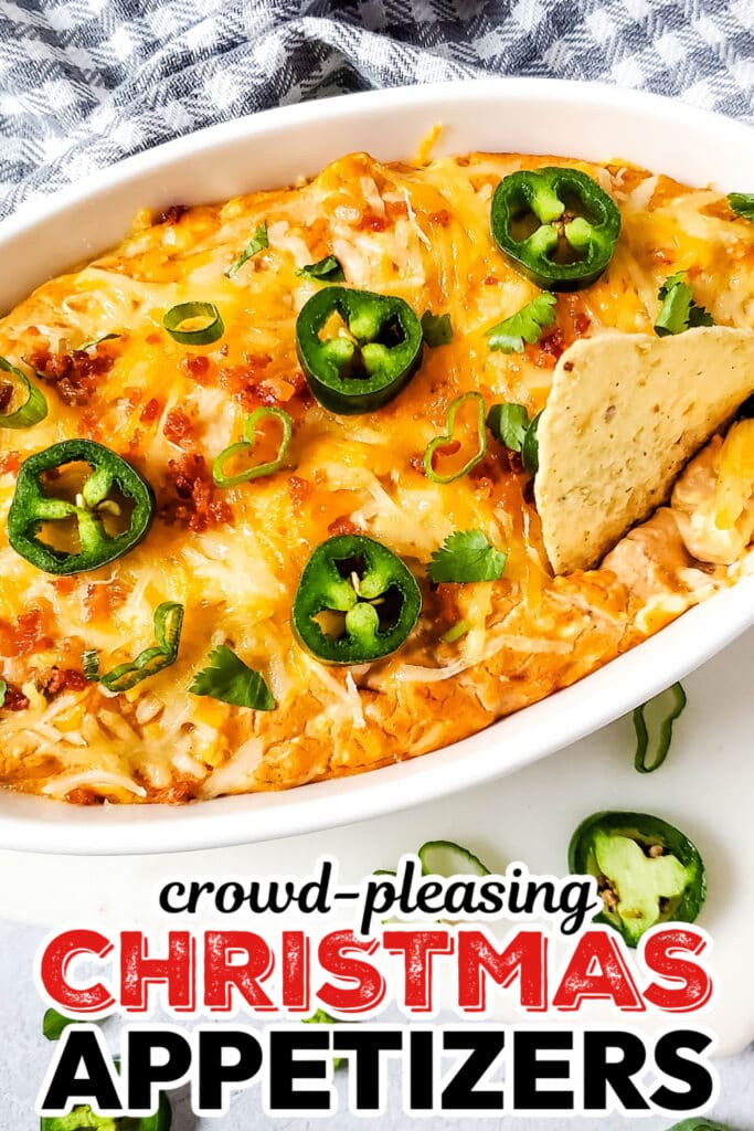 Christmas Appetizers-Hot Cheesy Bacon Bean Dip