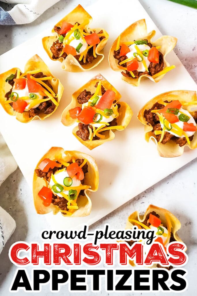 Christmas Appetizers-Taco Wonton Cups
