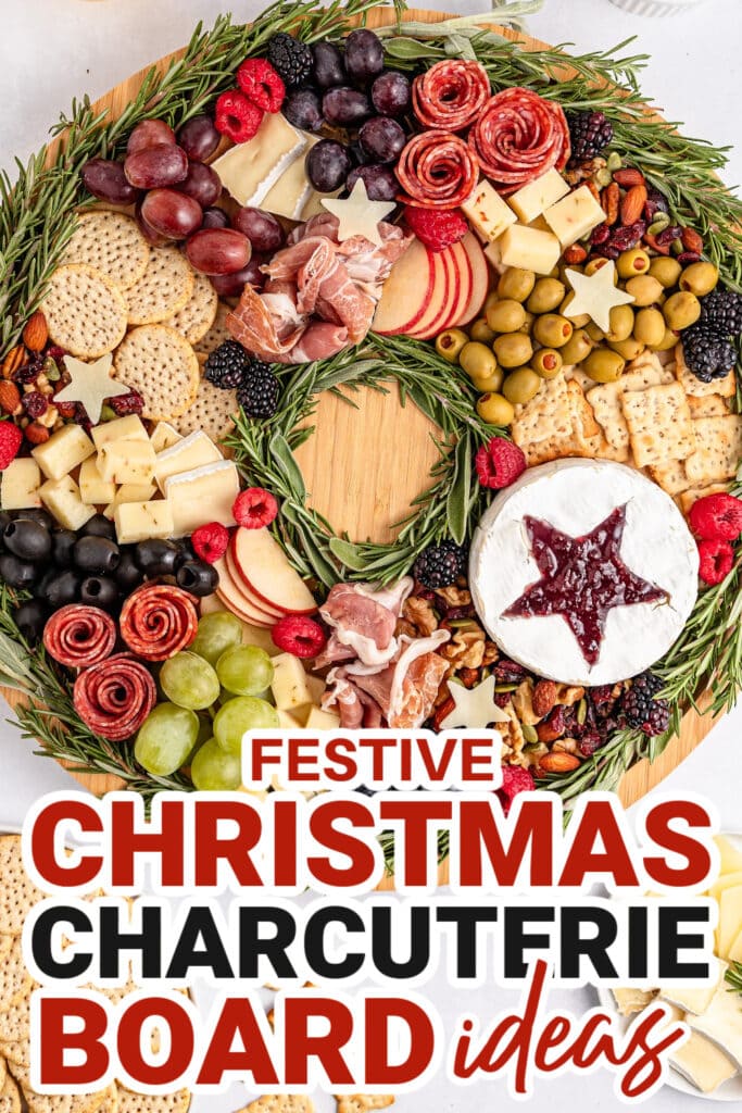 Christmas Charcuterie Board-Festive Wreath Charcuterie Board