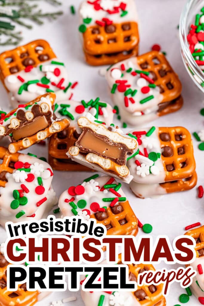 Christmas Pretzels- Christmas Rolo Pretzel Sandwiches