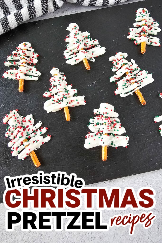 Christmas Pretzels- White Chocolate Mini Pretzel Trees