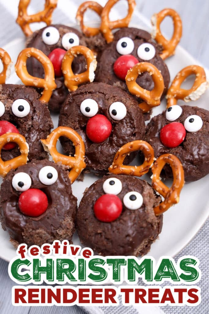 Christmas Reindeer Treats-No-Bake Reindeer Mini Donuts