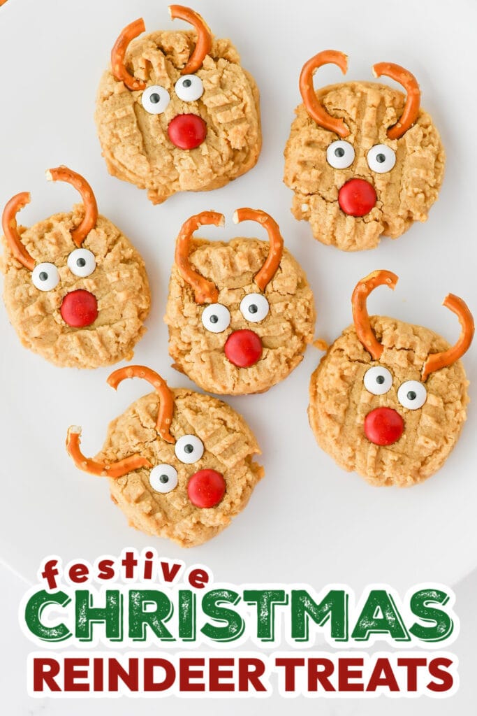 Christmas Reindeer Treats- Peanut Butter Reindeer Cookies