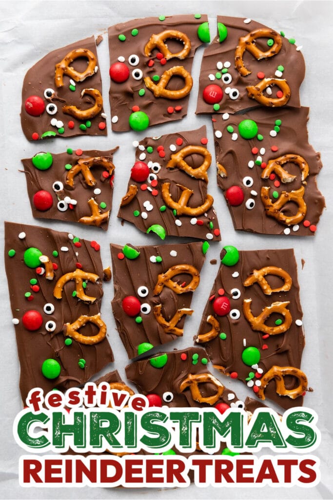 Christmas Reindeer Treats- Reindeer Chocolate Bark
