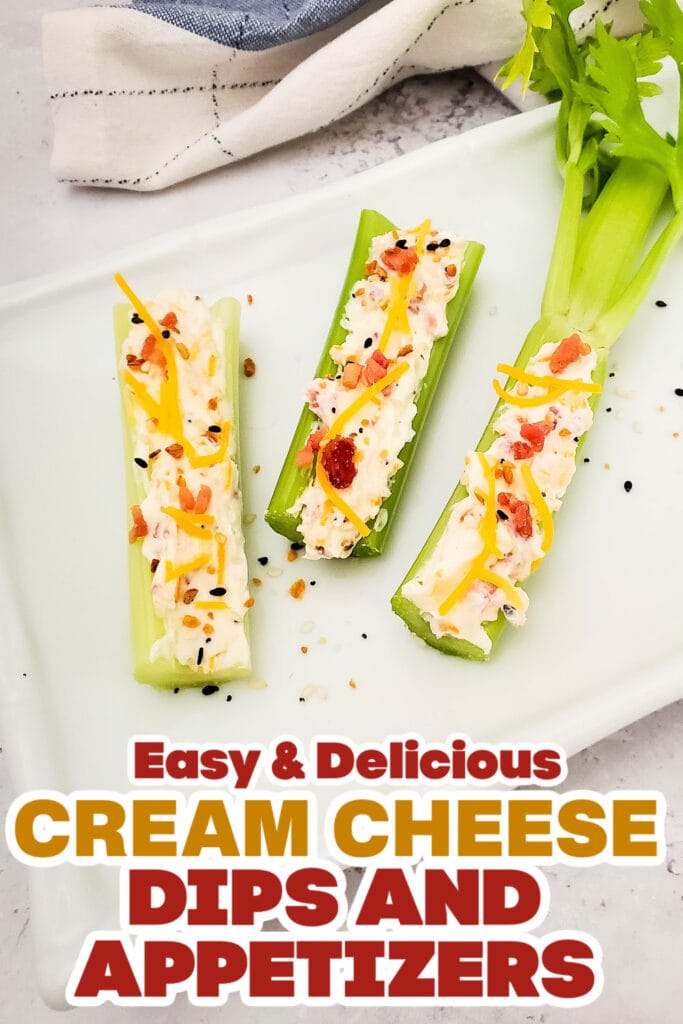 Cream Cheese Dips and Appetizers- Bacon and Cheese Stuffed Celery
