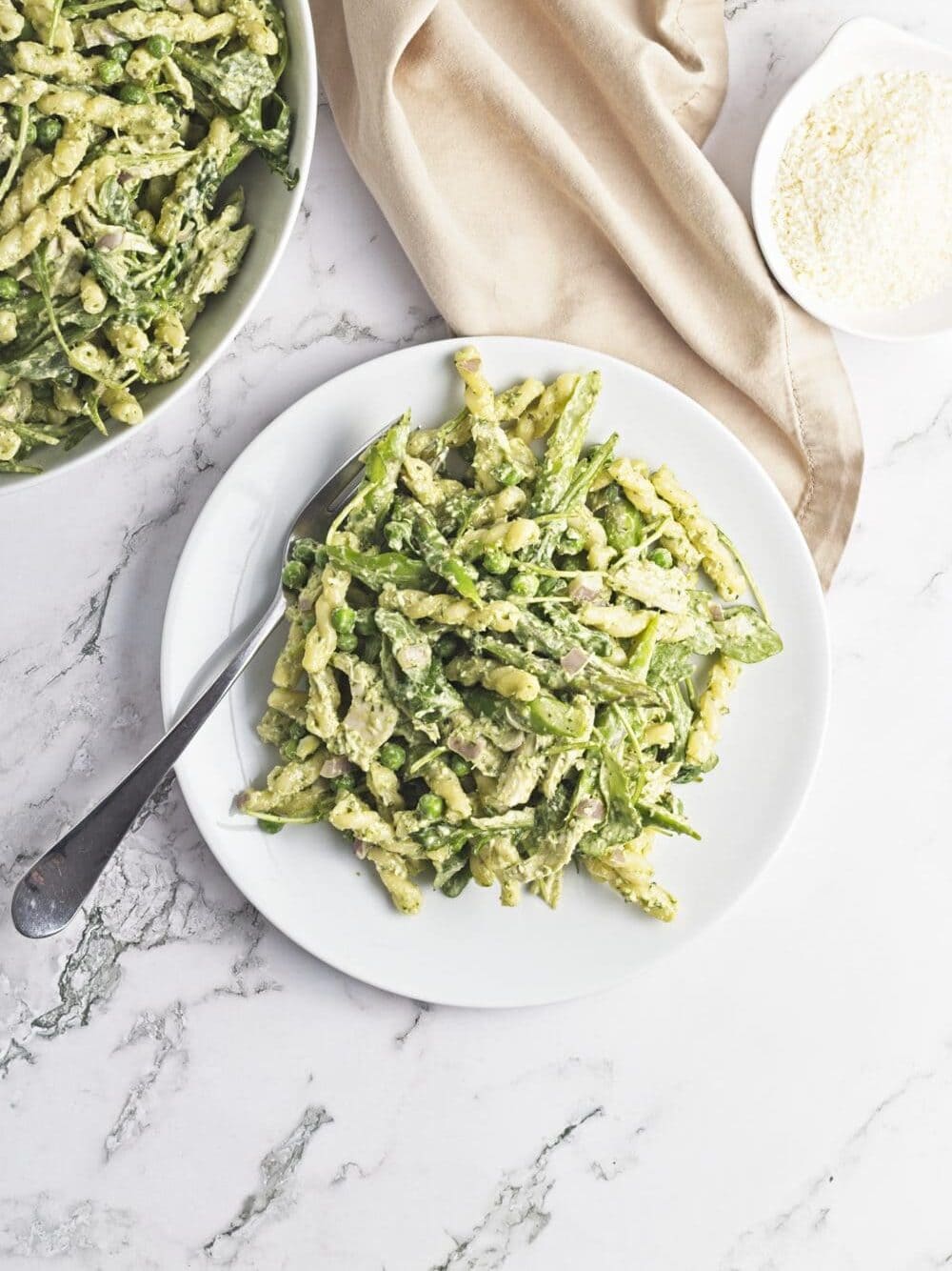 Creamy Pesto Chicken Pasta Salad Process Photo